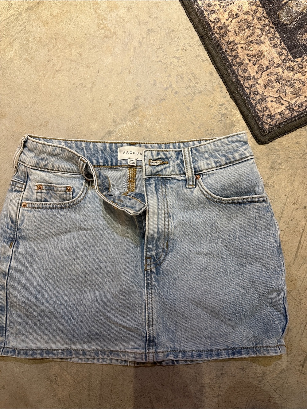 PacSun Light Blue Denim Mini Skirt